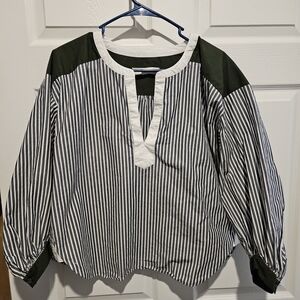 Striped Black and White Blouse